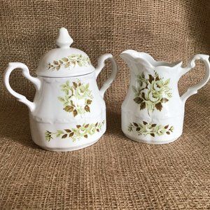 J & G Meakin  Colonial Garden English Ironstone Creamer & Sugar Bowl